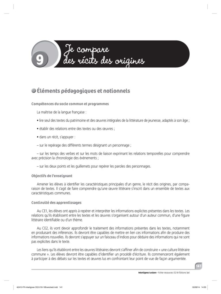 Aperçu : INTERLIGNES LECTURE – Fichier ressources + numérique – CE2