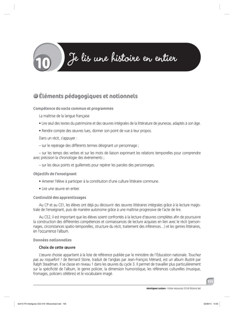 Aperçu : INTERLIGNES LECTURE – Fichier ressources + numérique – CE2