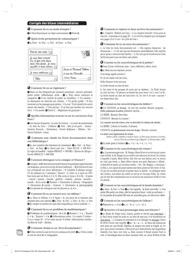 Aperçu : INTERLIGNES LECTURE – Fichier ressources + numérique – CE2