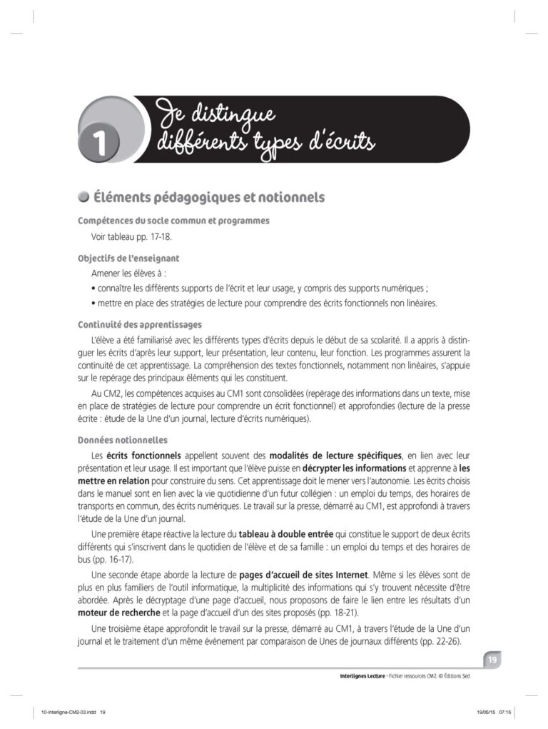 Aperçu : INTERLIGNES LECTURE – Fichier ressources + numérique – CM2