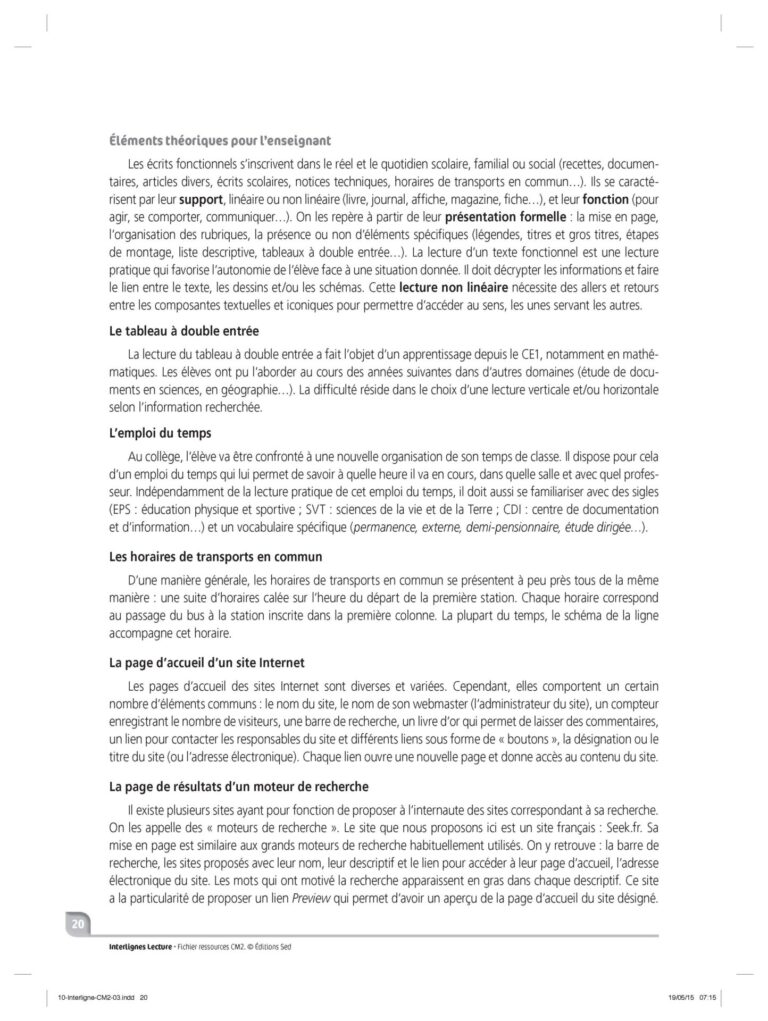 Aperçu : INTERLIGNES LECTURE – Fichier ressources + numérique – CM2