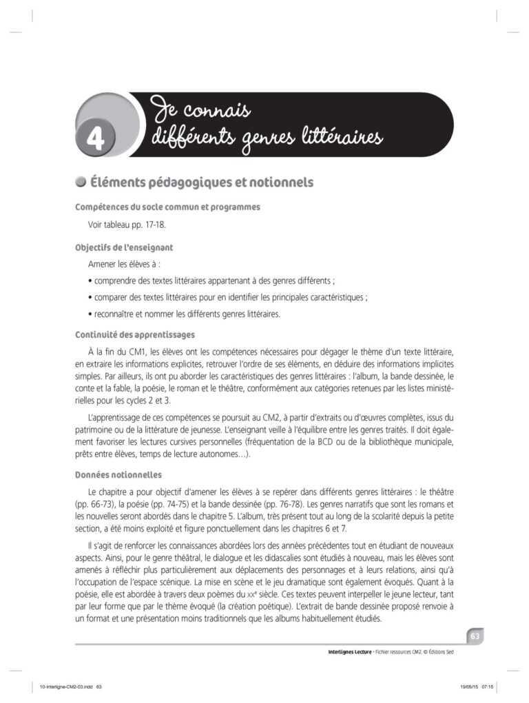 Aperçu : INTERLIGNES LECTURE – Fichier ressources + numérique – CM2
