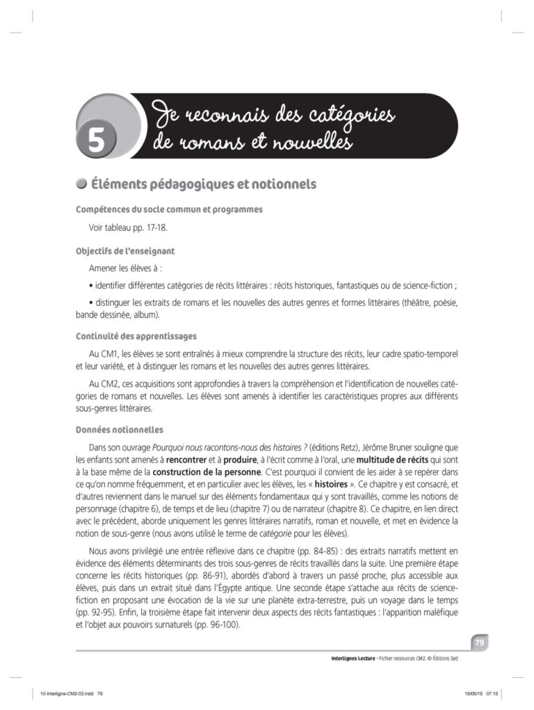 Aperçu : INTERLIGNES LECTURE – Fichier ressources + numérique – CM2
