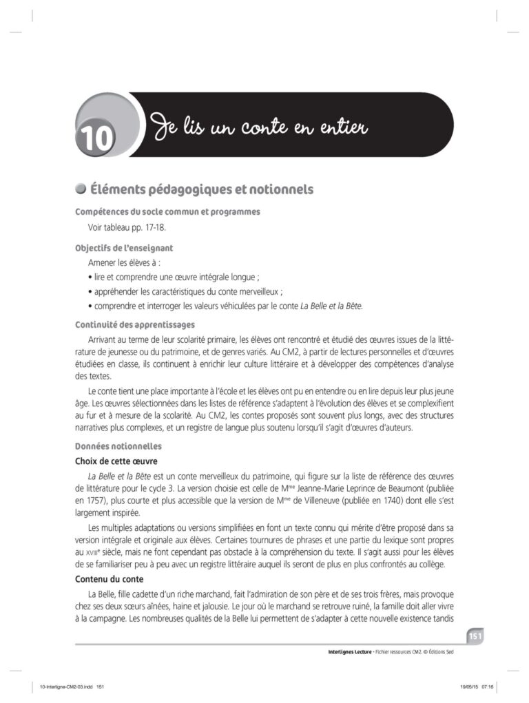 Aperçu : INTERLIGNES LECTURE – Fichier ressources + numérique – CM2