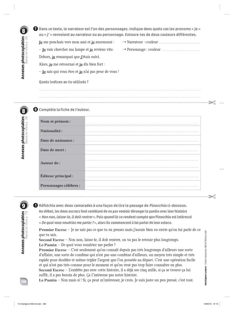 Aperçu : INTERLIGNES LECTURE – Fichier ressources + numérique – CM2