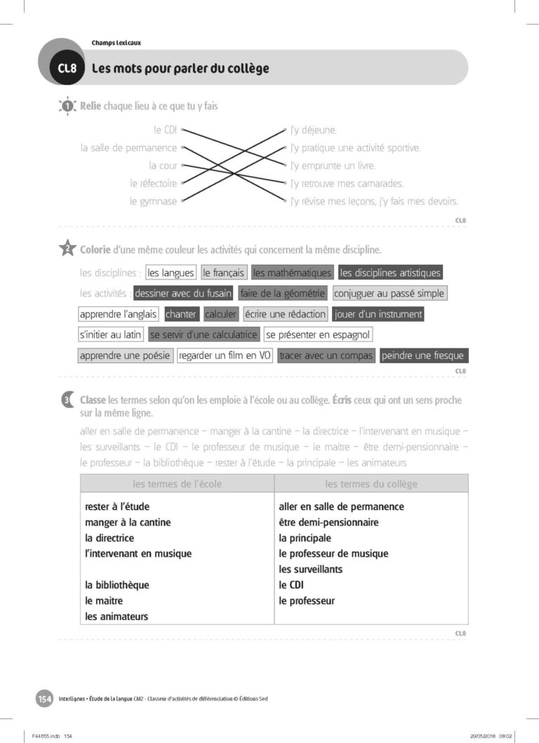 Aperçu : INTERLIGNES EDL – Classeur de différenciation – CM2 – Anciens progr.