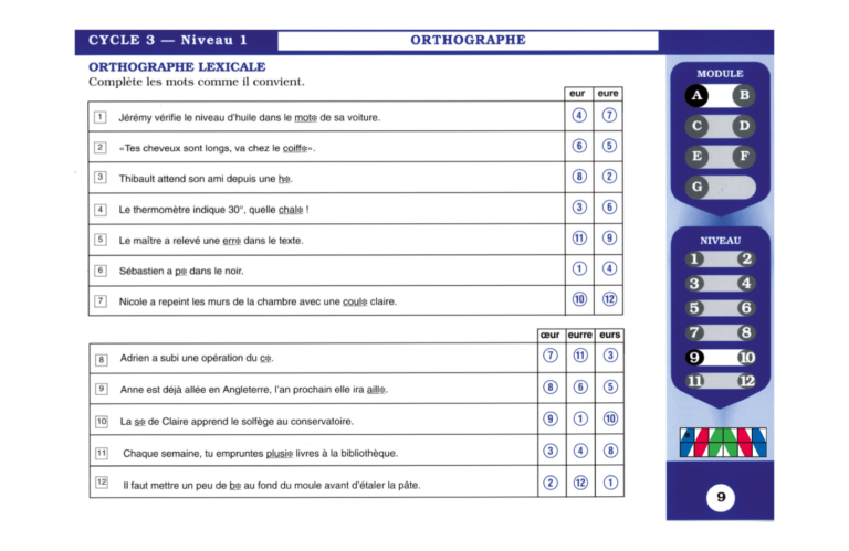 Aperçu : Orthographe – CE2