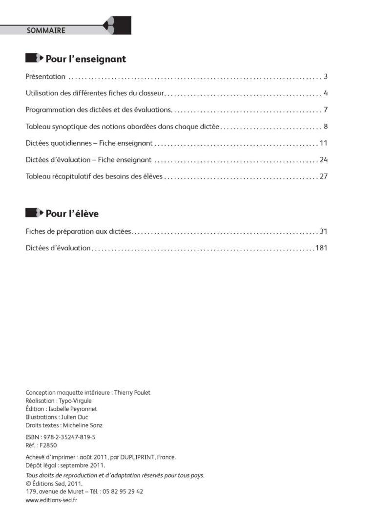 Aperçu : Dictées préparées et différenciées – CM2