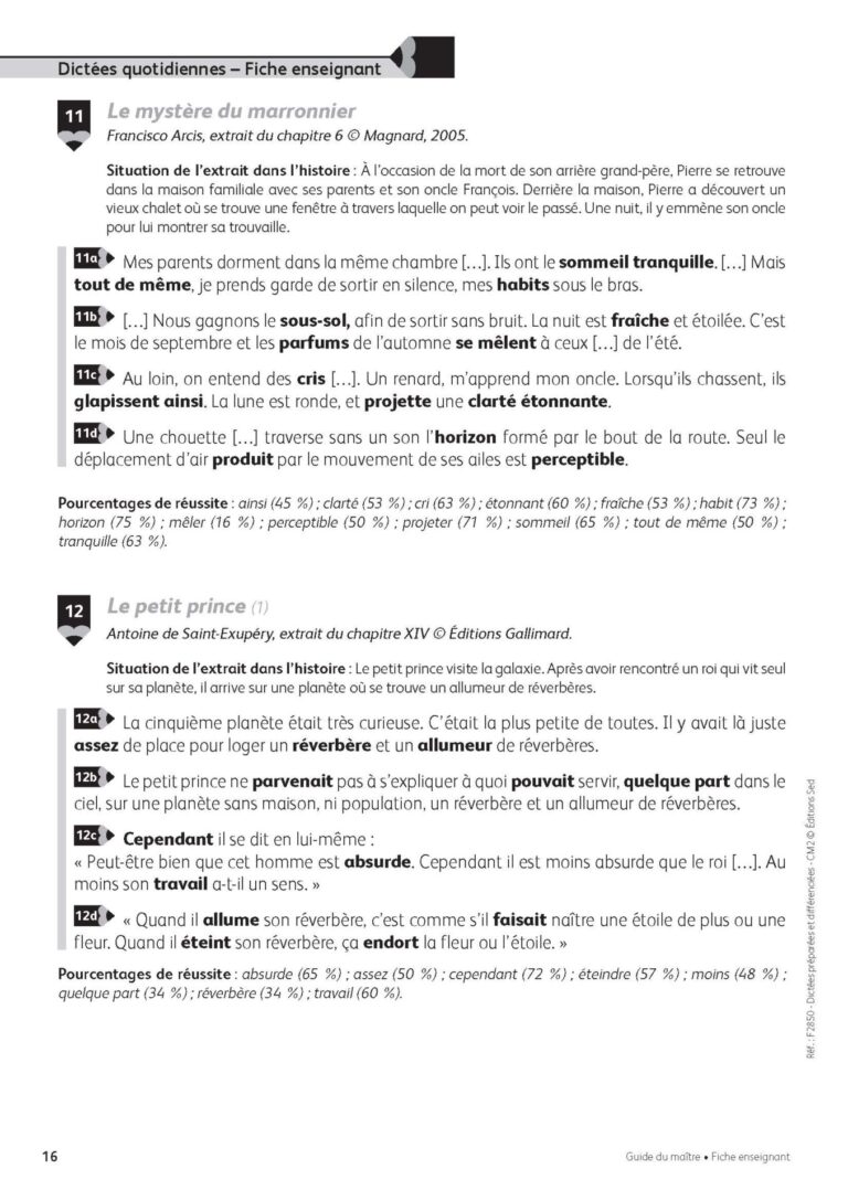 Aperçu : Dictées préparées et différenciées – CM2
