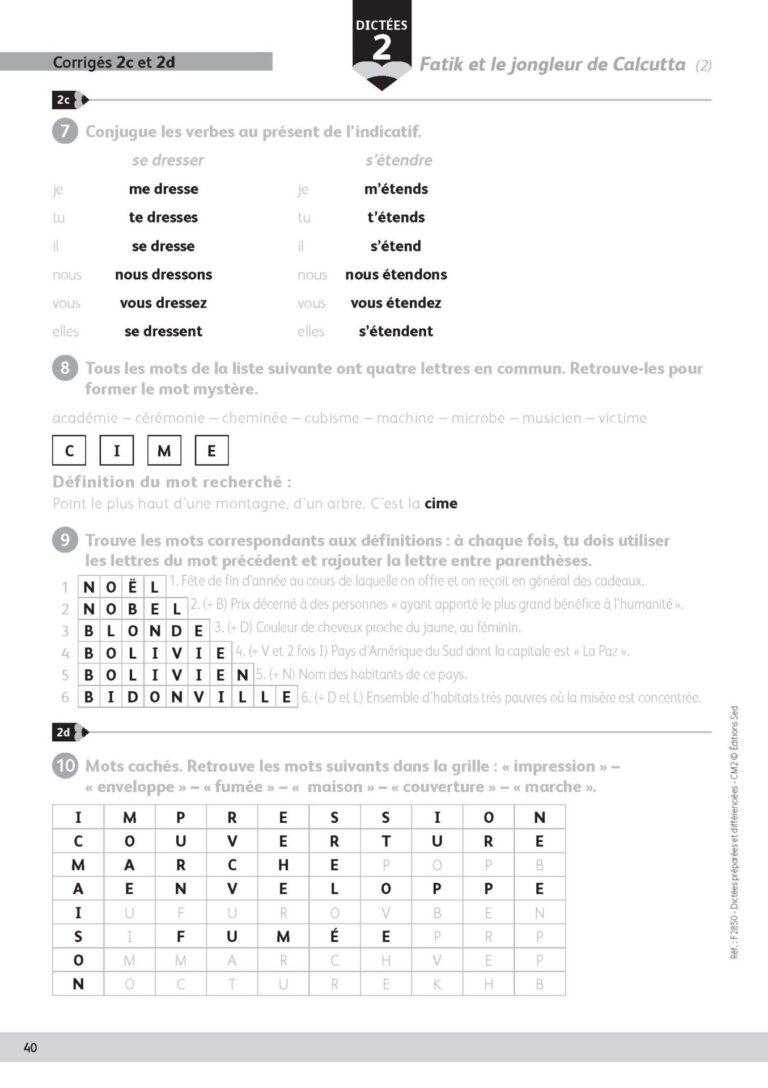 Aperçu : Dictées préparées et différenciées – CM2