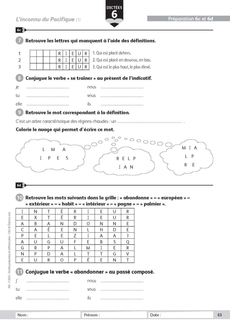 Aperçu : Dictées préparées et différenciées – CM2