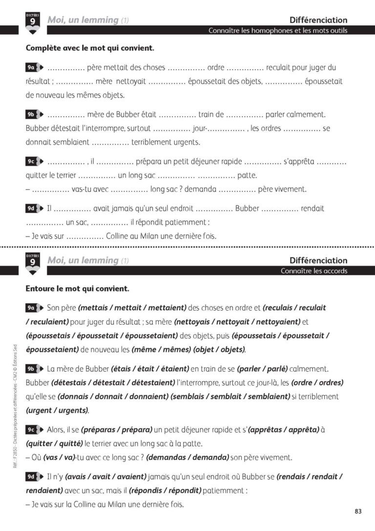 Aperçu : Dictées préparées et différenciées – CM2