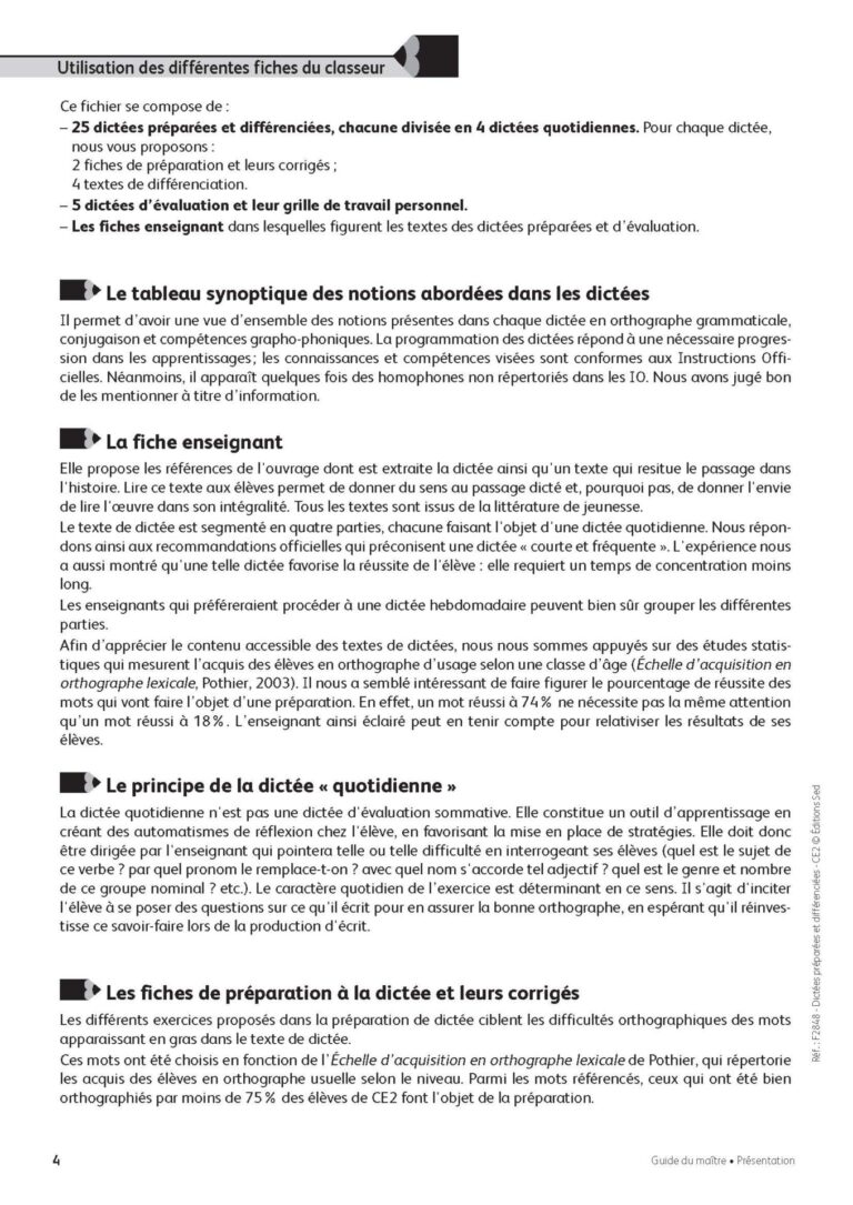 Aperçu : Dictées préparées et différenciées – CE2