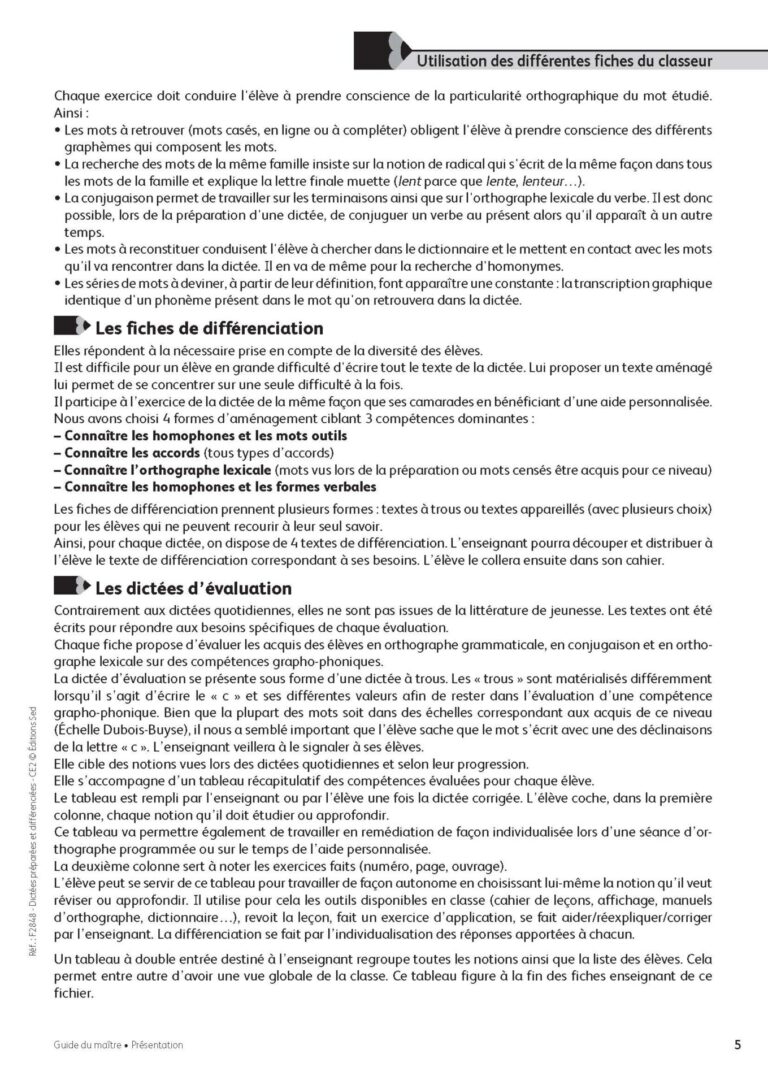 Aperçu : Dictées préparées et différenciées – CE2
