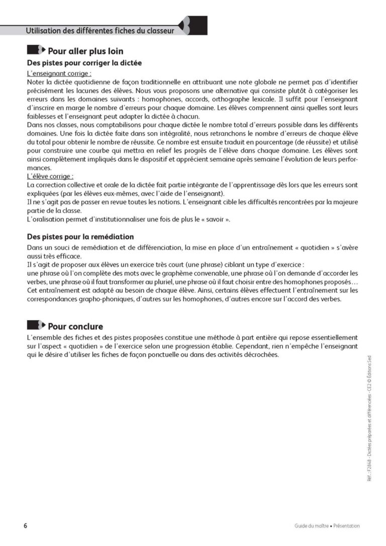 Aperçu : Dictées préparées et différenciées – CE2