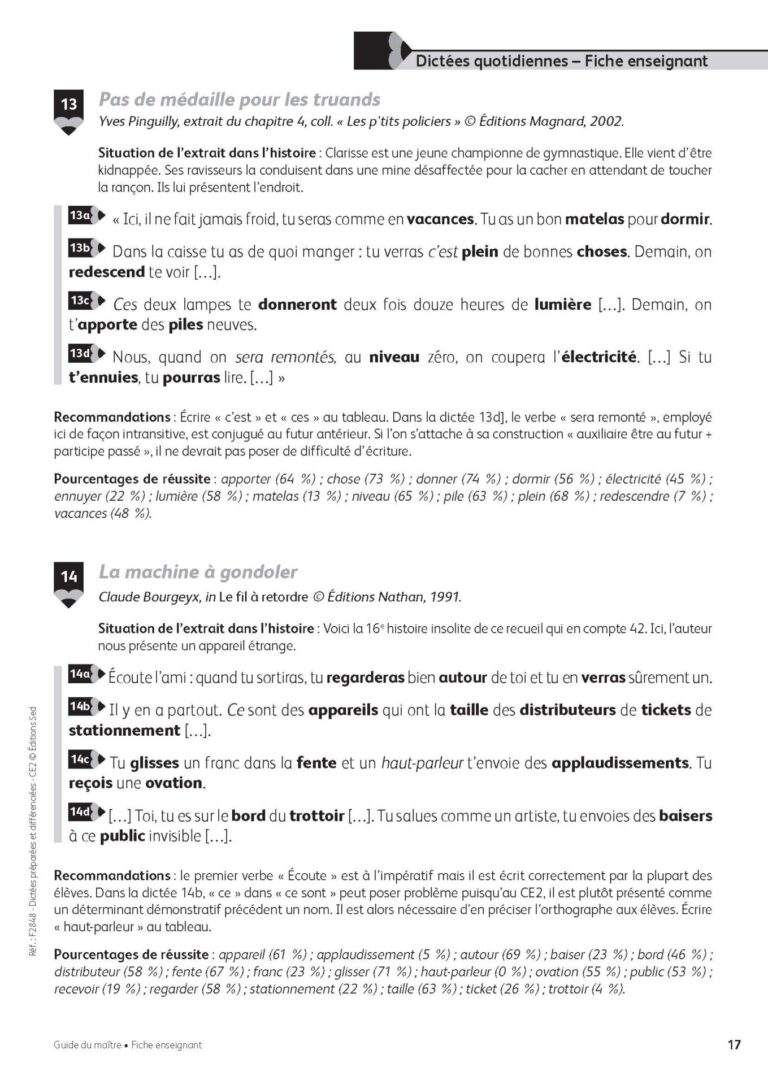 Aperçu : Dictées préparées et différenciées – CE2