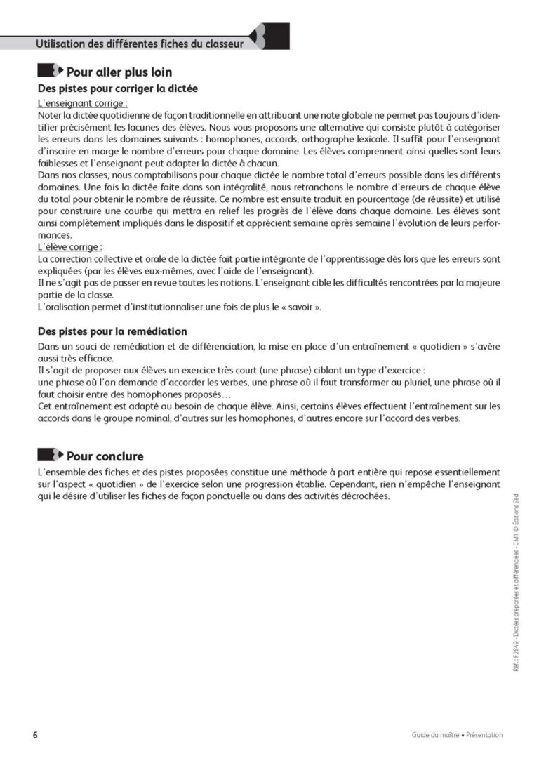 Aperçu : Dictées préparées et différenciées – CM1
