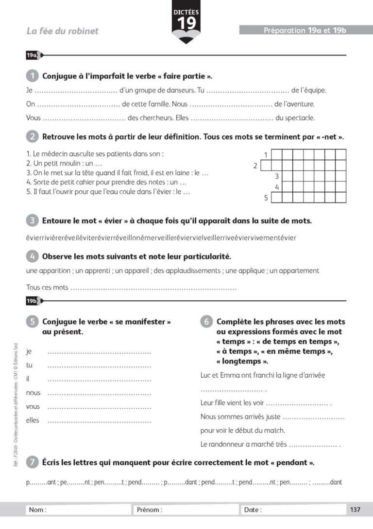 Aperçu : Dictées préparées et différenciées – CM1