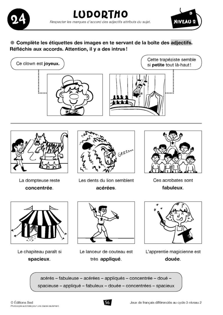 Aperçu : Jeux de français différenciés – CM1