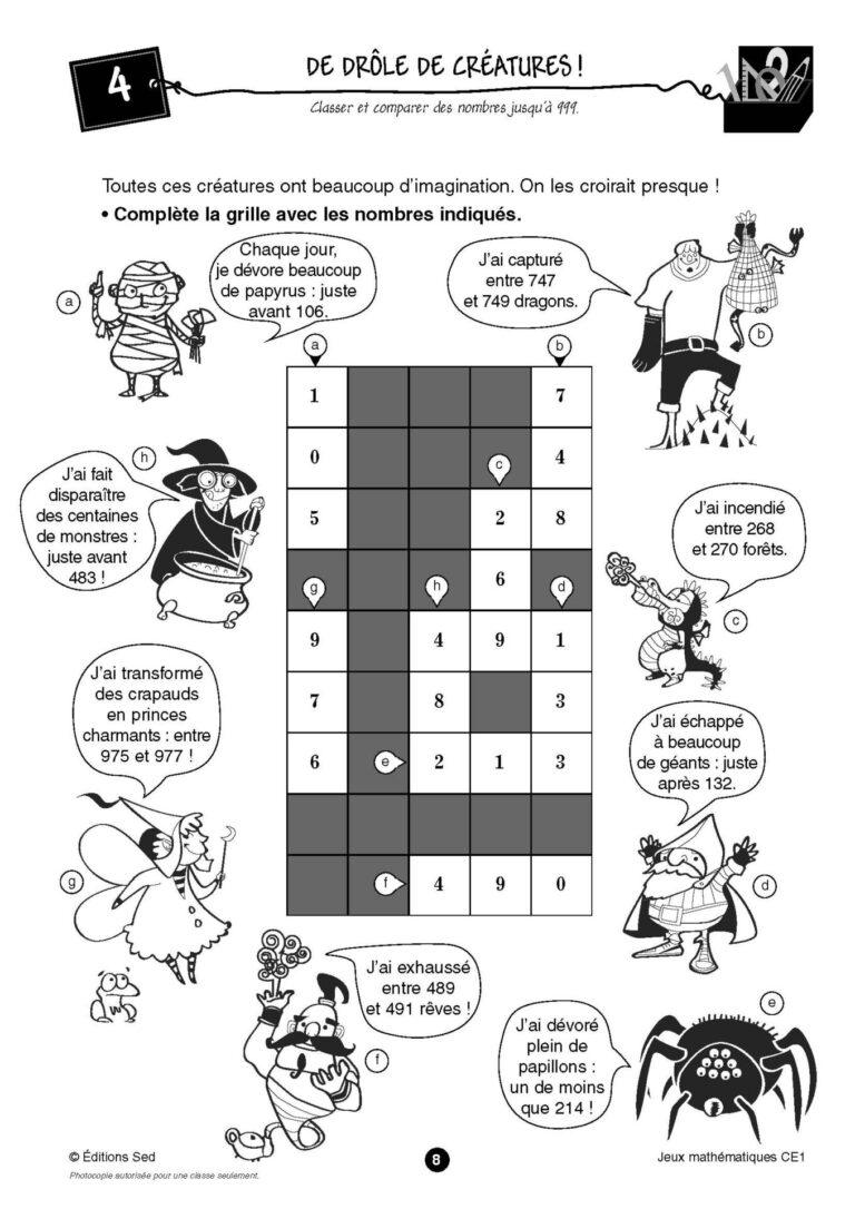 Aperçu : Jeux mathématiques – CE1