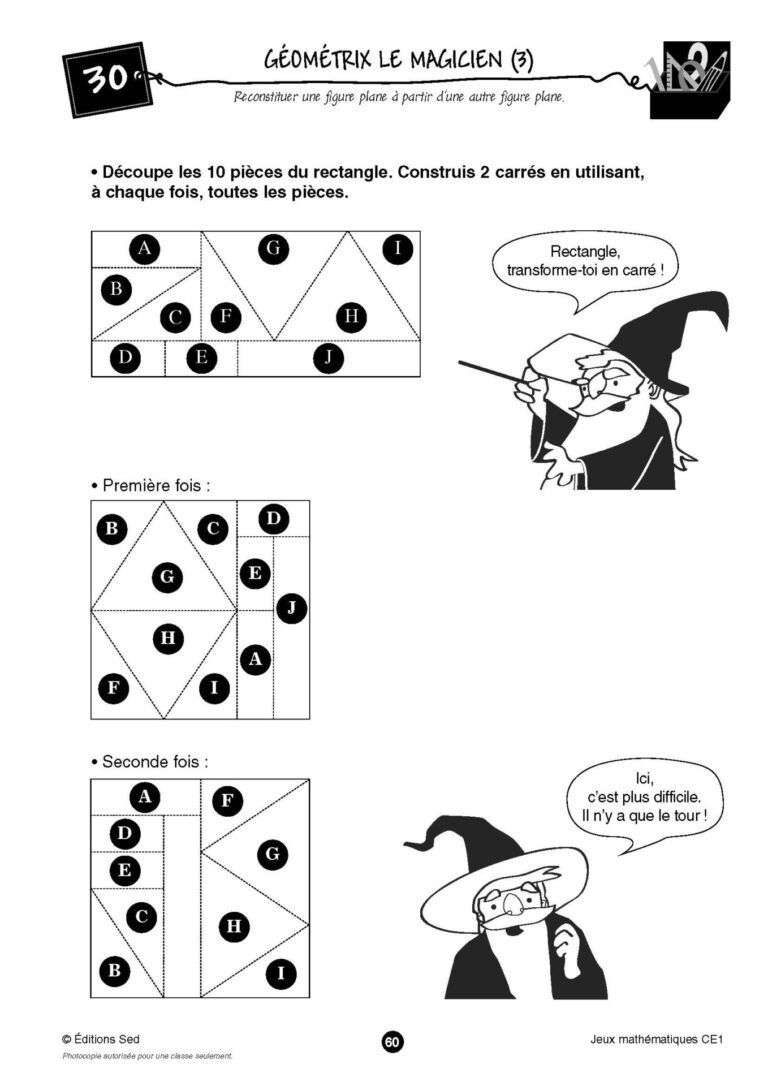 Aperçu : Jeux mathématiques – CE1