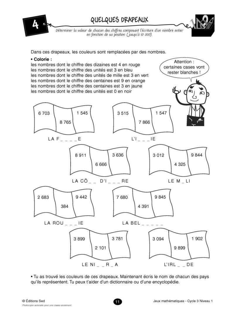 Aperçu : Jeux mathématiques – CE2