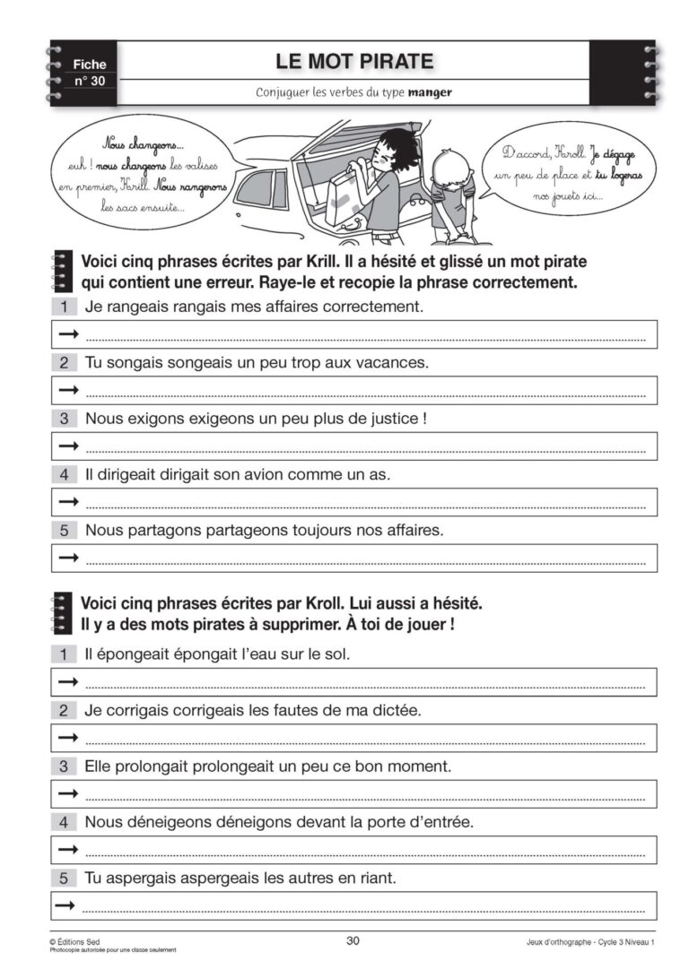 Aperçu : Jeux d'orthographe – CE2