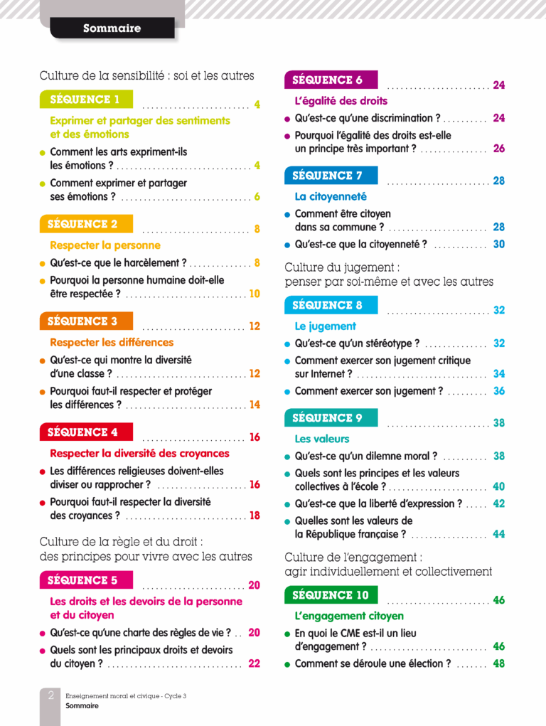 Aperçu : LNU – EMC – Manuel de l'élève – Cycle 3