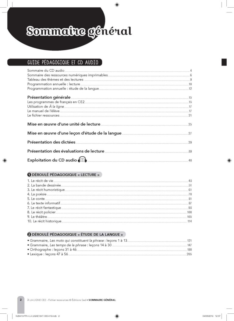 Aperçu : Fichier ressources + Ressources numériques – CE2