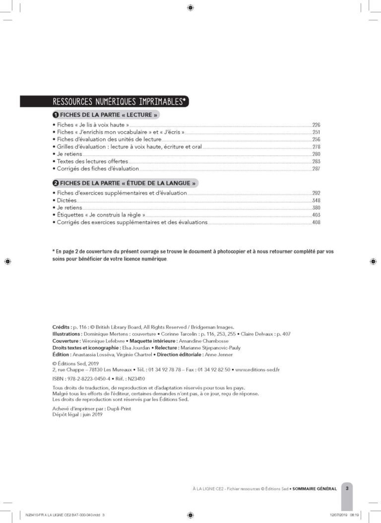 Aperçu : Fichier ressources + Ressources numériques – CE2