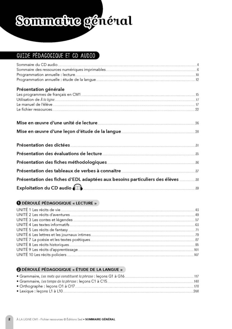 Aperçu : Fichier ressources + Ressources numériques – CM1