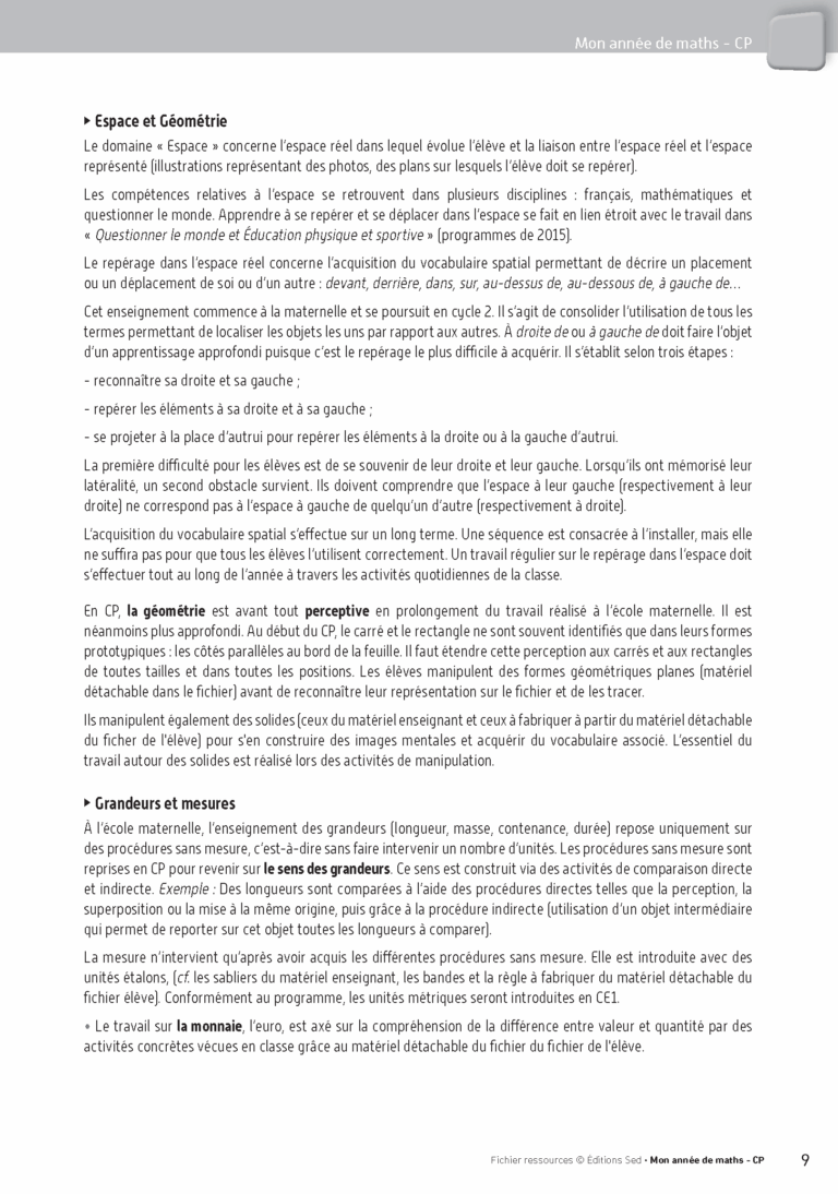 Aperçu : MON ANNEE DE MATHS CP – FICHIER RESSOURCES – Edition 2016