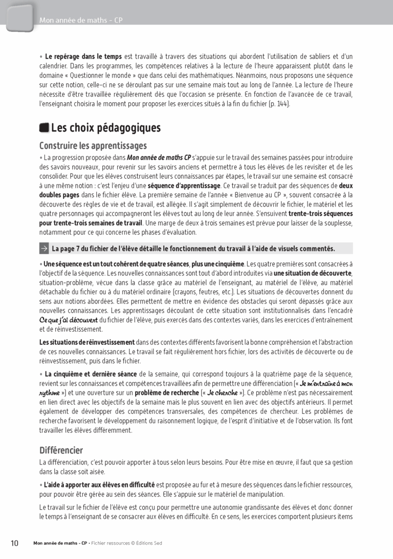 Aperçu : MON ANNEE DE MATHS CP – FICHIER RESSOURCES – Edition 2016