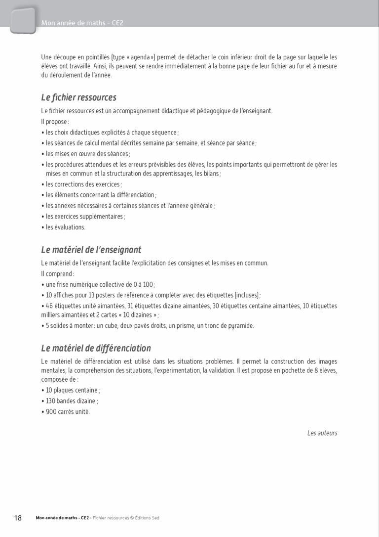 Aperçu : Fichier ressources + guide + numérique – CE2