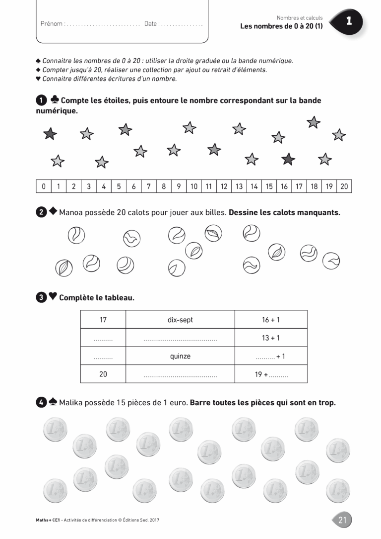 Aperçu : MATHS + – Classeur de différenciation – CE1 – Anciens programmes