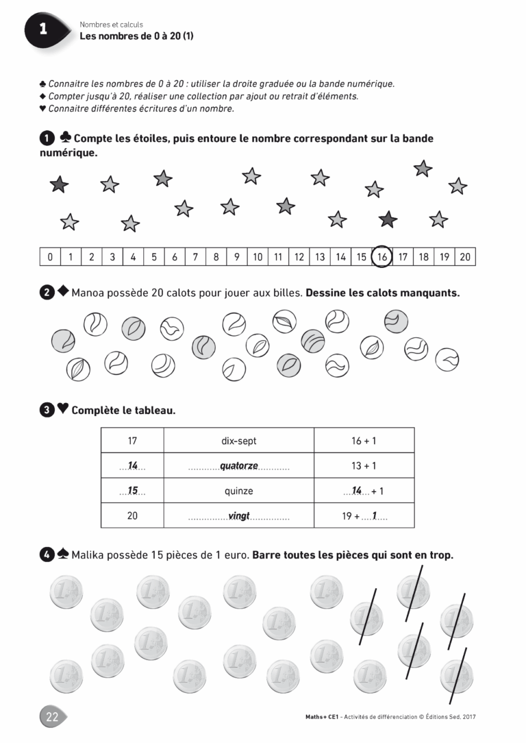 Aperçu : MATHS + – Classeur de différenciation – CE1 – Anciens programmes