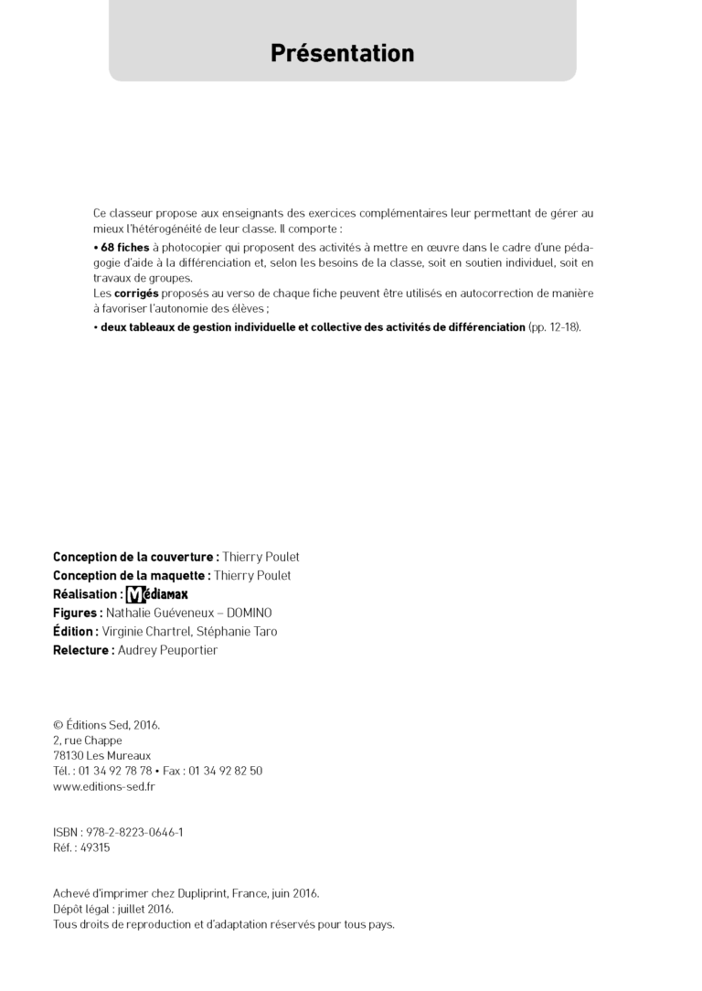 Aperçu : MATHS + – Classeur de différenciation – CM1 – Anciens programmes
