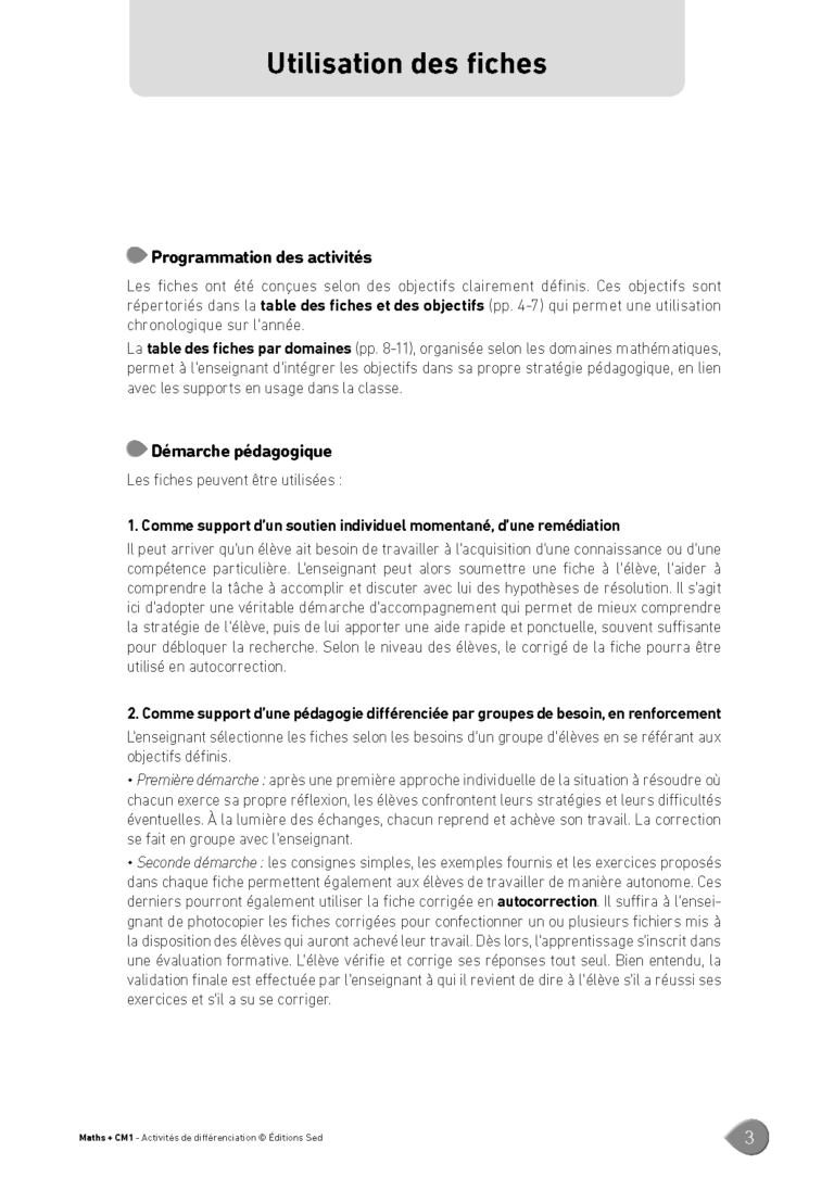 Aperçu : MATHS + – Classeur de différenciation – CM1 – Anciens programmes