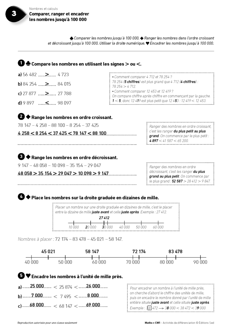 Aperçu : MATHS + – Classeur de différenciation – CM1 – Anciens programmes