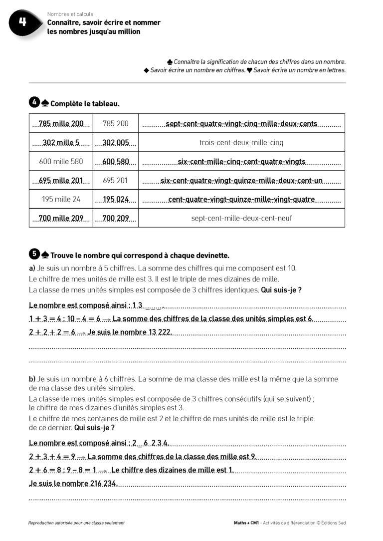 Aperçu : MATHS + – Classeur de différenciation – CM1 – Anciens programmes