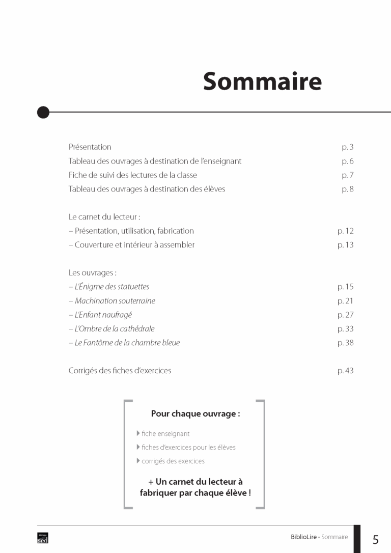 Aperçu : Série noire – 20 ouvrages + FR – Cycle 3
