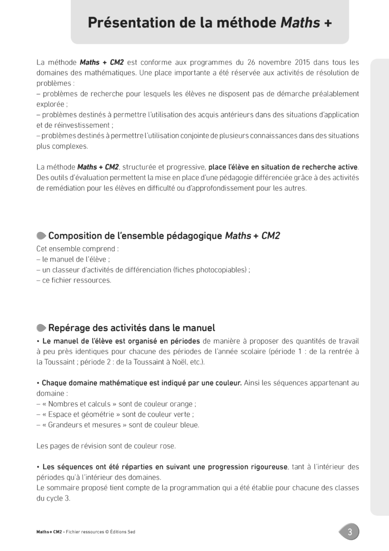 Aperçu : MATHS + – Fichier ressources + numérique – CM2 – Anciens programmes
