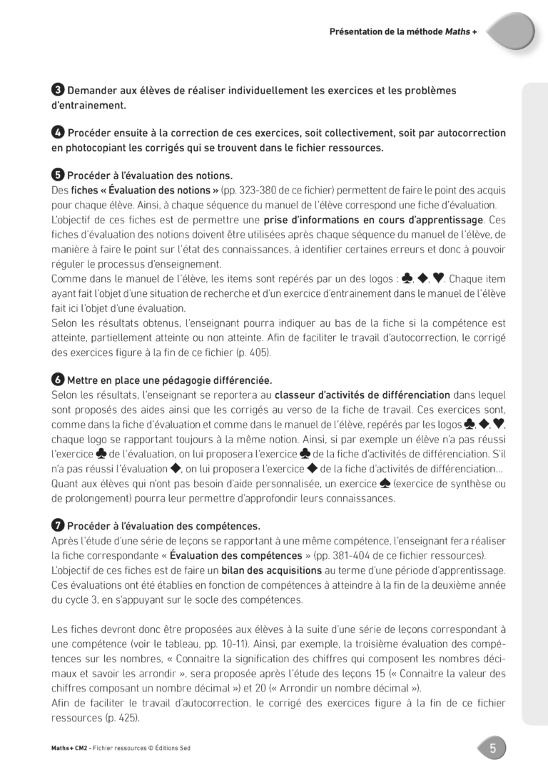 Aperçu : MATHS + – Fichier ressources + numérique – CM2 – Anciens programmes