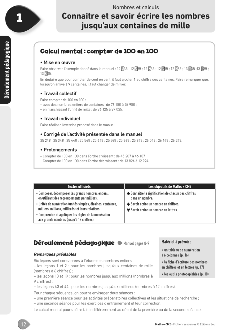 Aperçu : MATHS + – Fichier ressources + numérique – CM2 – Anciens programmes