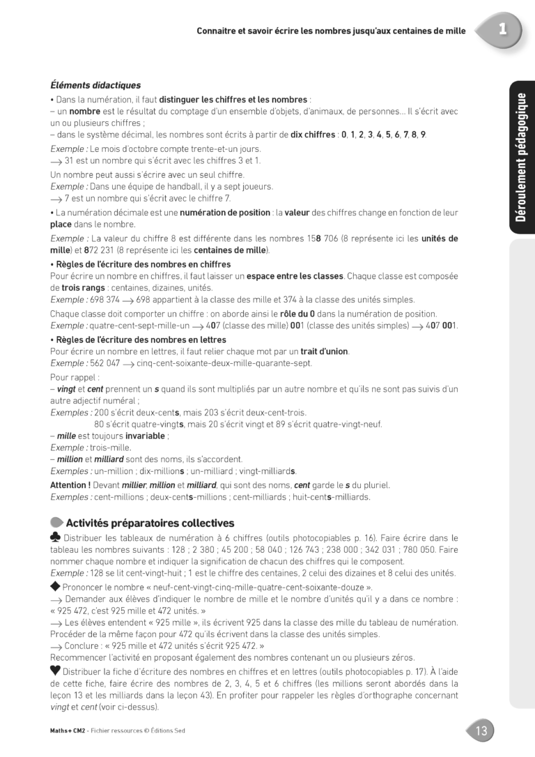 Aperçu : MATHS + – Fichier ressources + numérique – CM2 – Anciens programmes