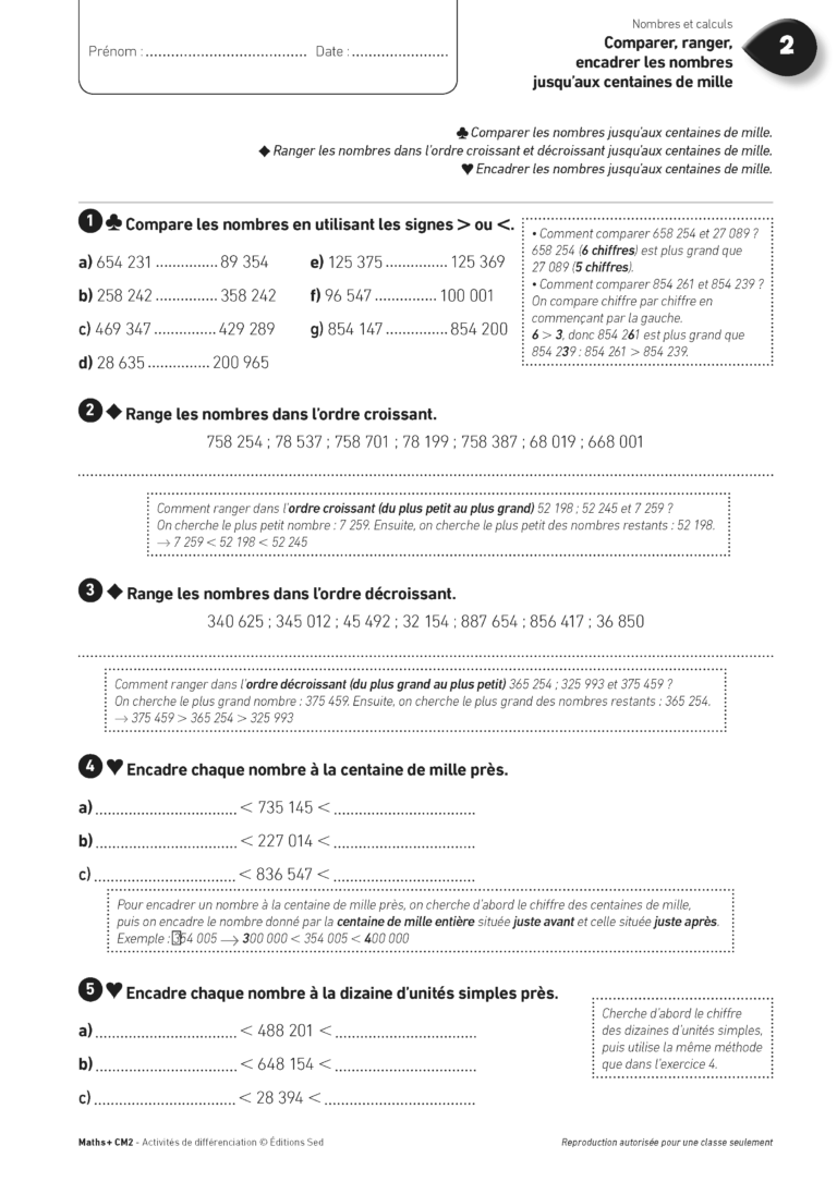 Aperçu : MATHS + – Classeur de différenciation – CM2 – Anciens programmes