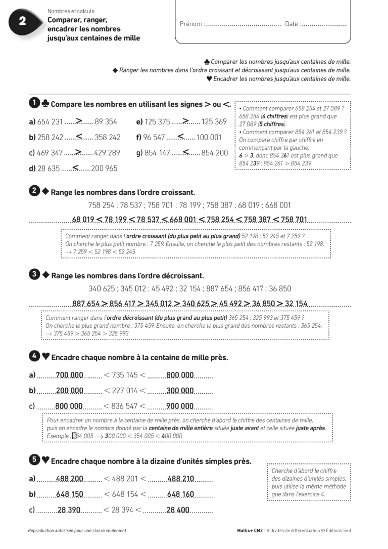 Aperçu : MATHS + – Classeur de différenciation – CM2 – Anciens programmes