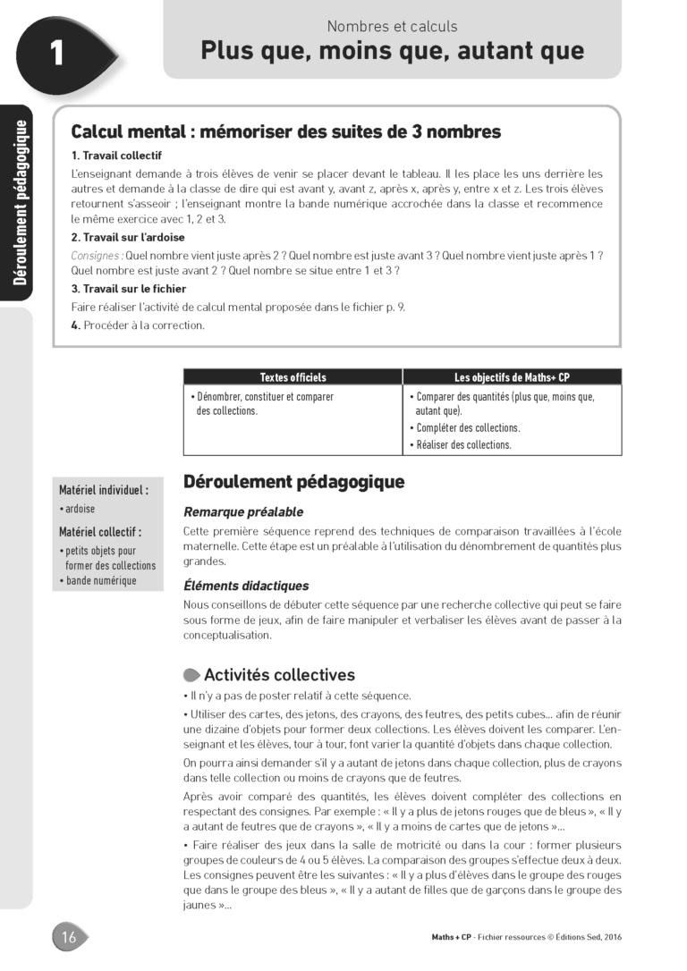 Aperçu : MATHS + – Fichier ressources + numérique – CP – Anciens programmes