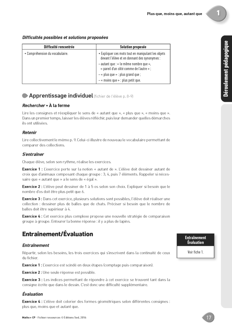 Aperçu : MATHS + – Fichier ressources + numérique – CP – Anciens programmes