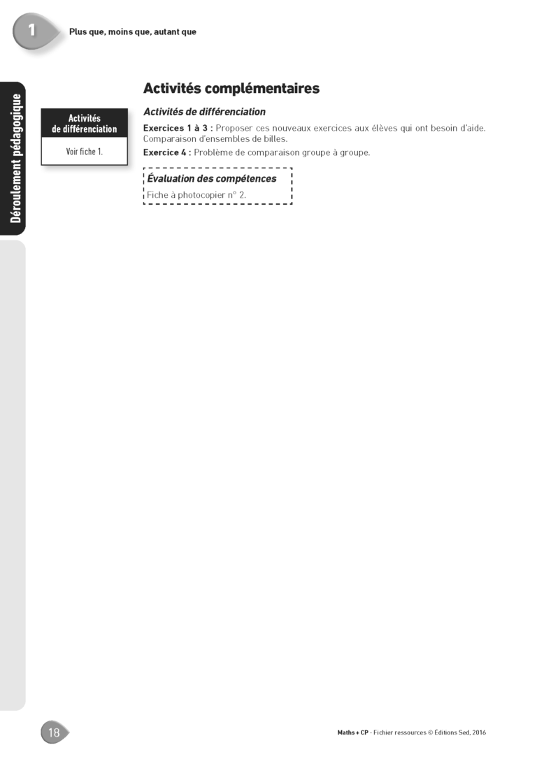 Aperçu : MATHS + – Fichier ressources + numérique – CP – Anciens programmes